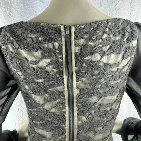 ELIZA J Gray Long -Sleeved Lace Dress - Picture 7 of 12